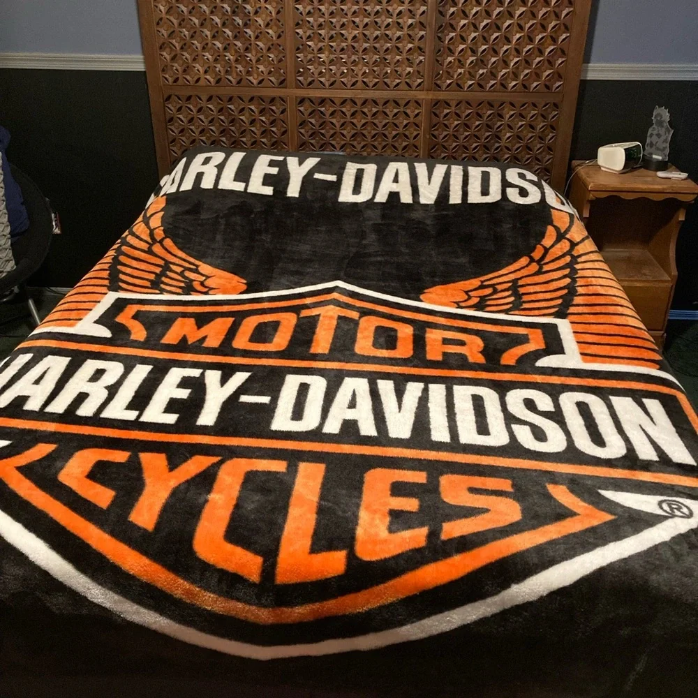 Harley-Davidson Black Fleece Throw Blanket
